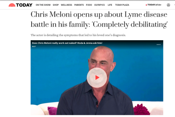 Christopher Meloni and Global Lyme Alliance PSA Featured on Today.com